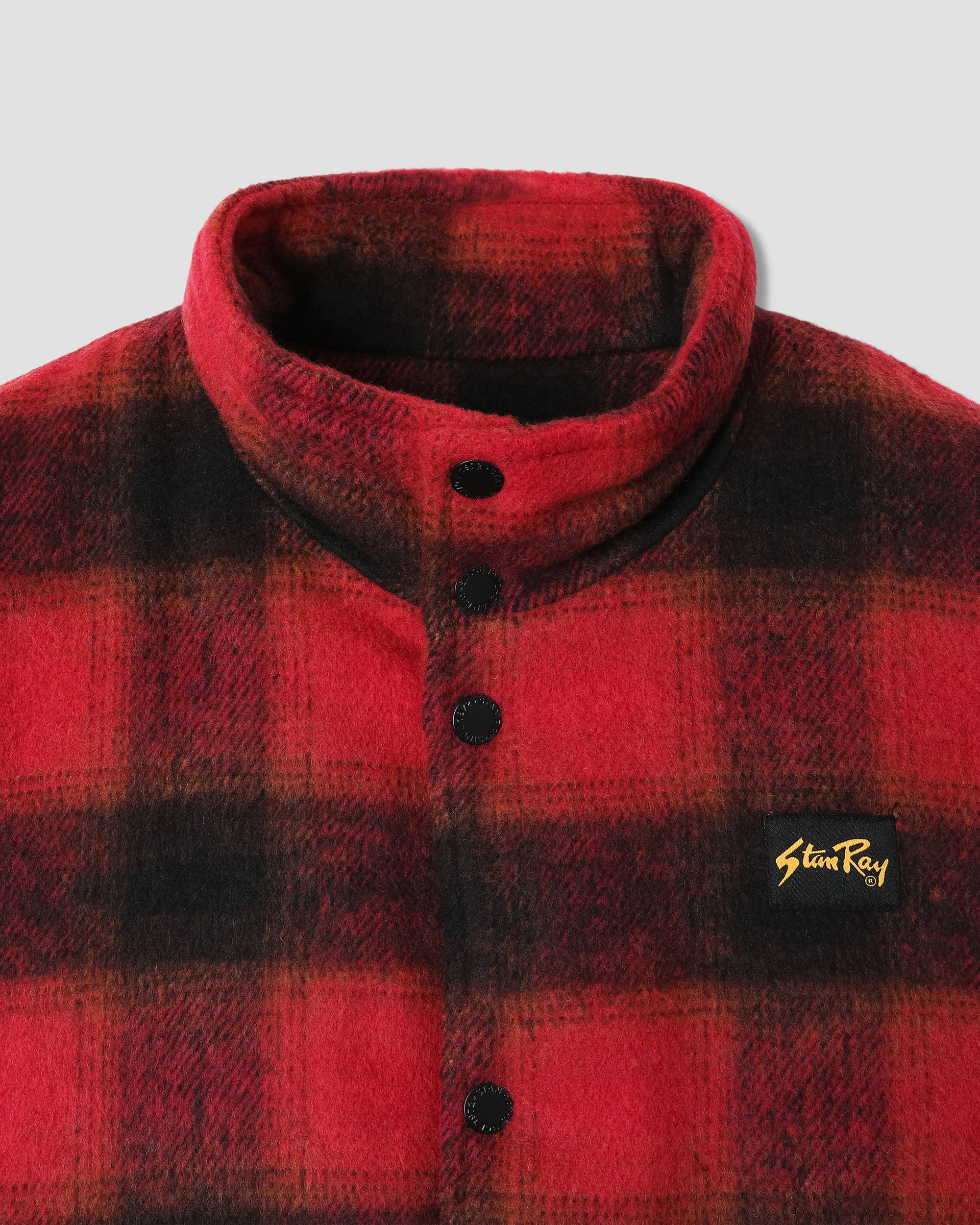 Down Plaid Vest - Red - Image 4