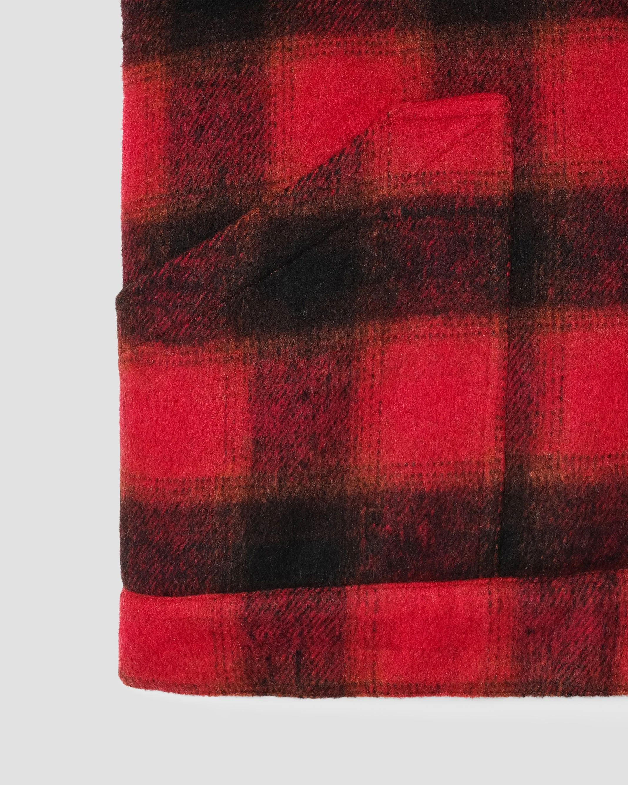 Down Plaid Vest - Red - Image 5