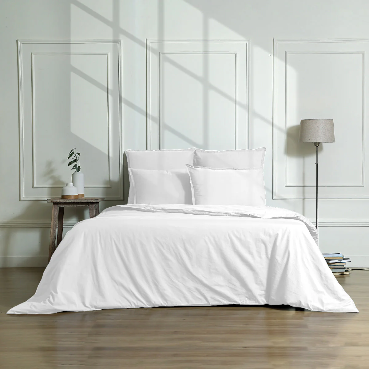Drap Housse - Satin Lavé De Coton Bio - Blanc - Gaia - Image 5
