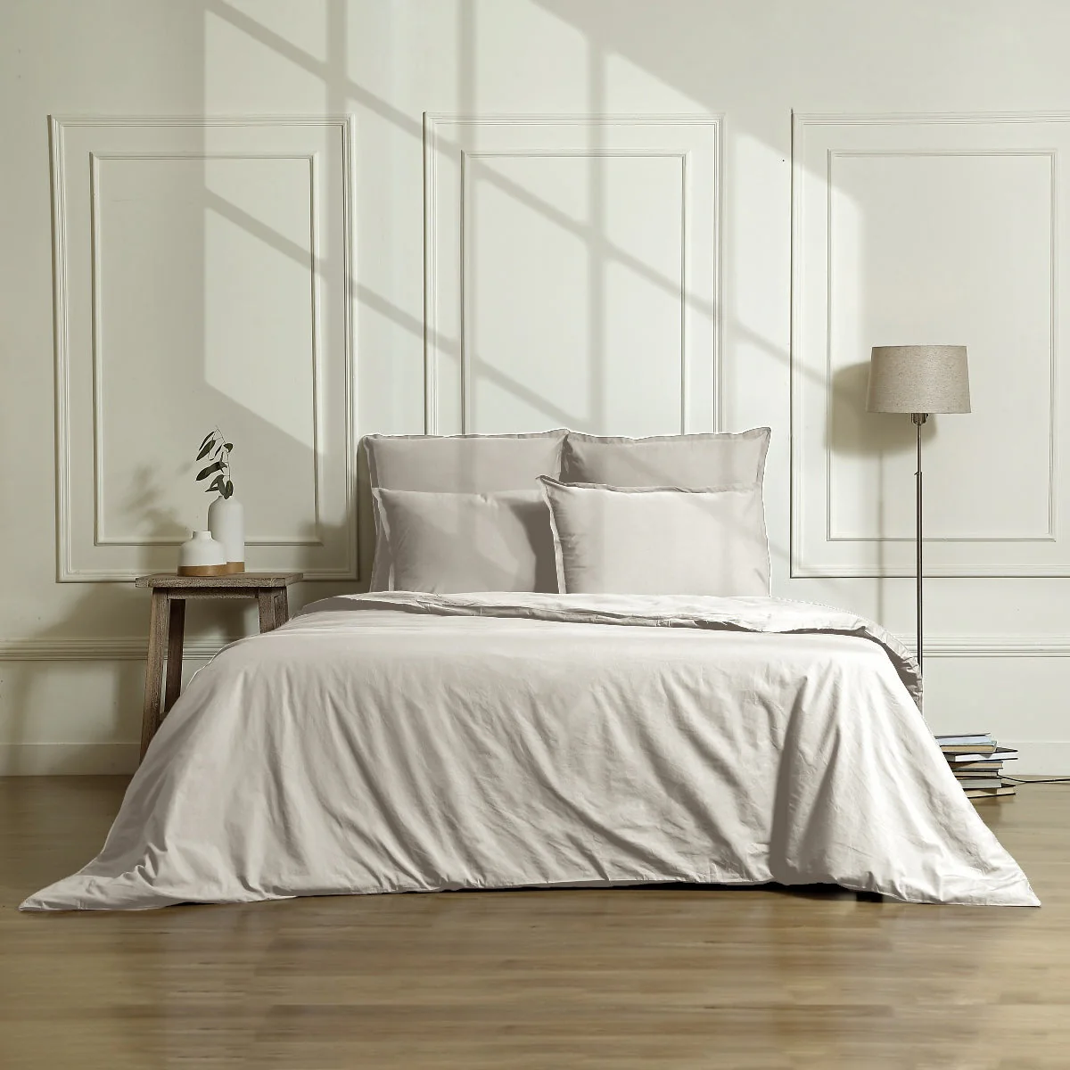 Drap Housse - Satin Lavé De Coton Bio - Grège - Gaia - Image 5