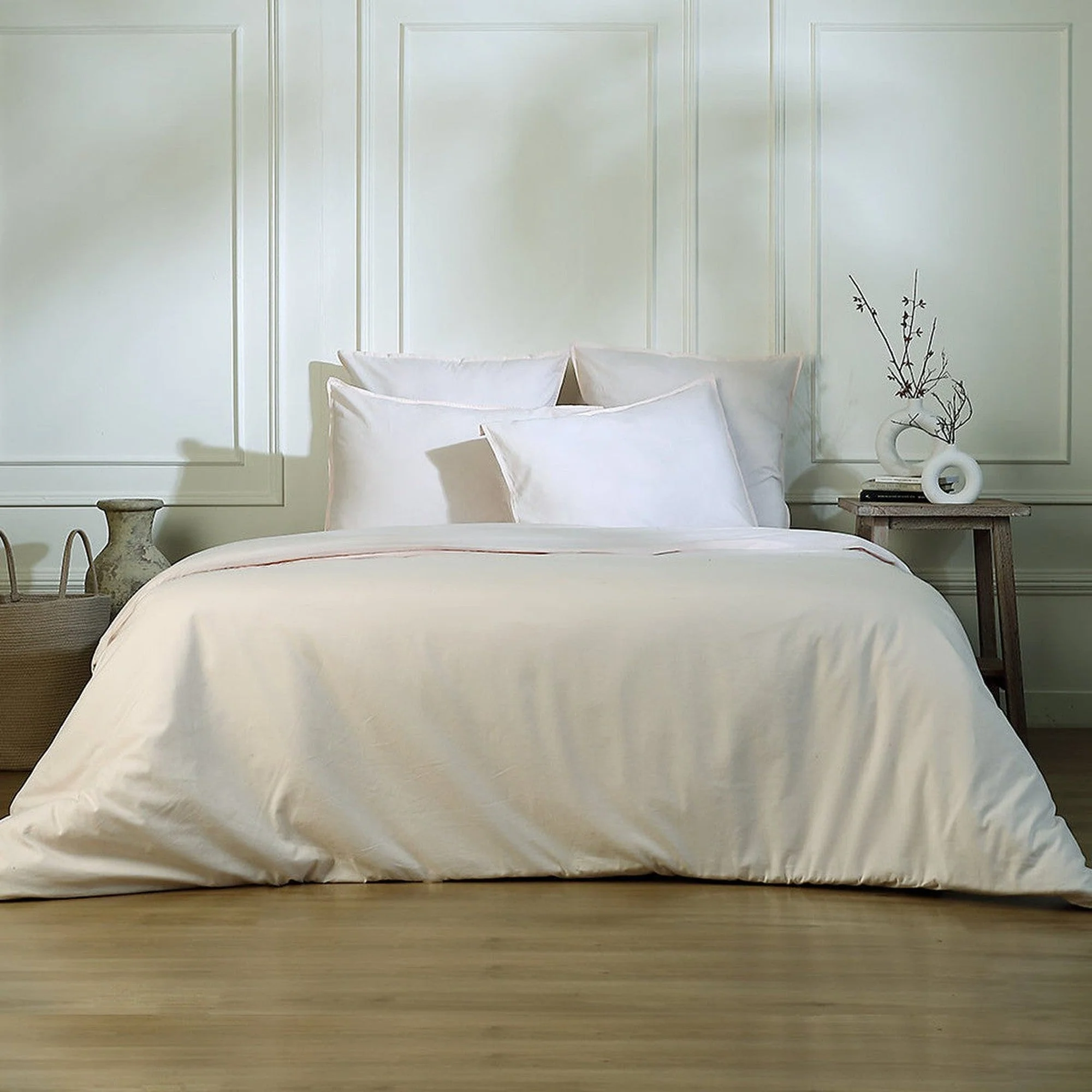 Drap Housse - Coton Lavé - Rose - Luna - Image 2