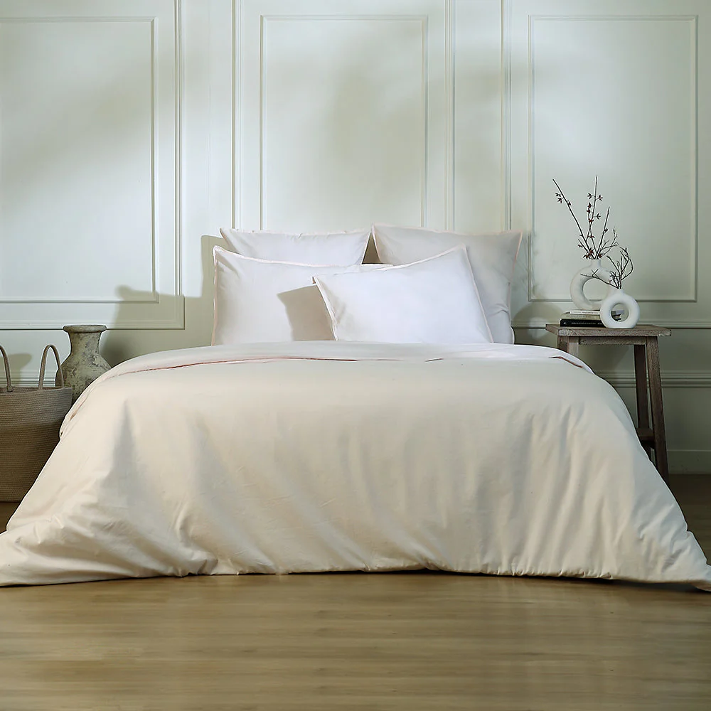 Drap Housse - Coton Lavé - Rose - Luna - Image 7