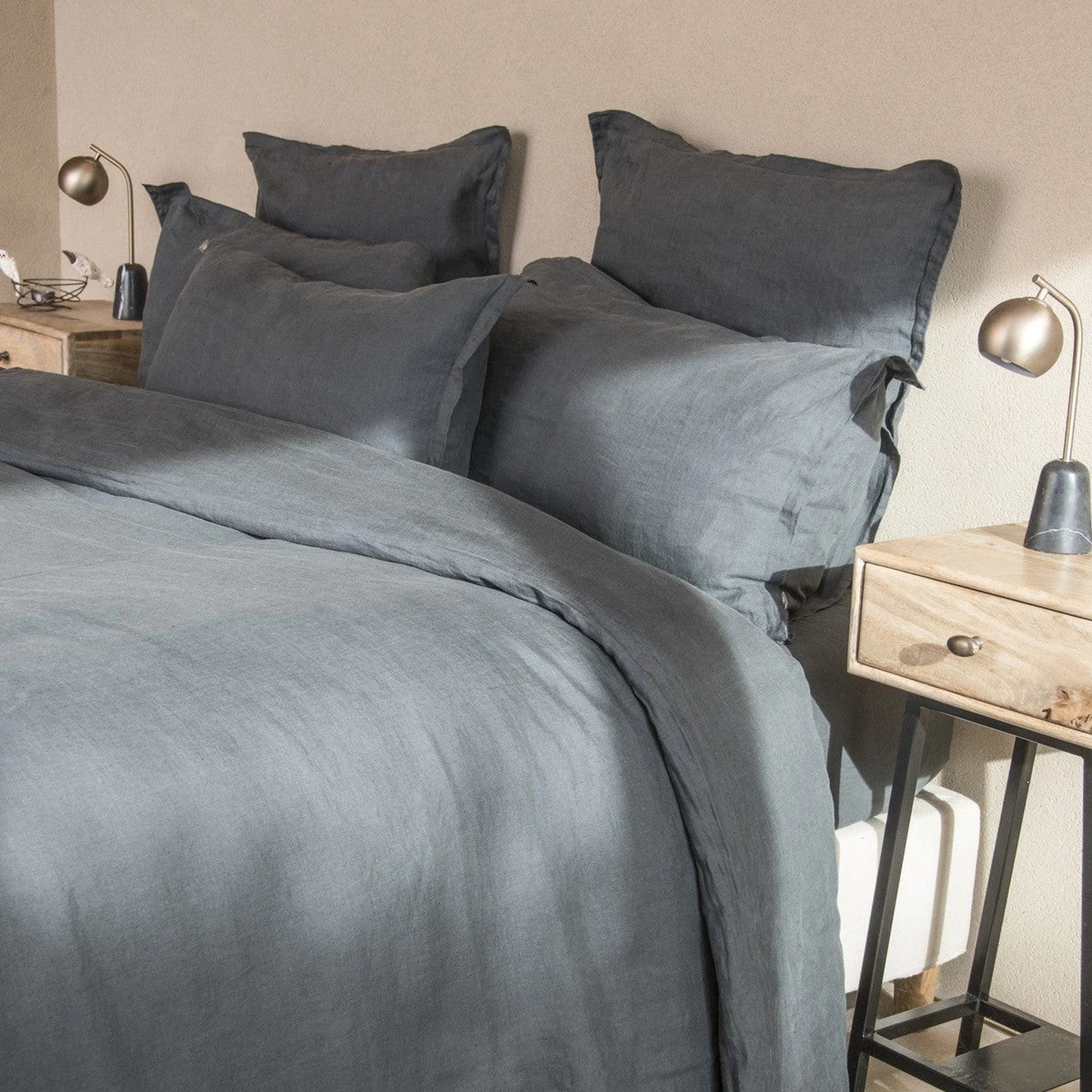 Drap Housse - Lin Lavé - Gris Ardoise - Hortense - Image 19
