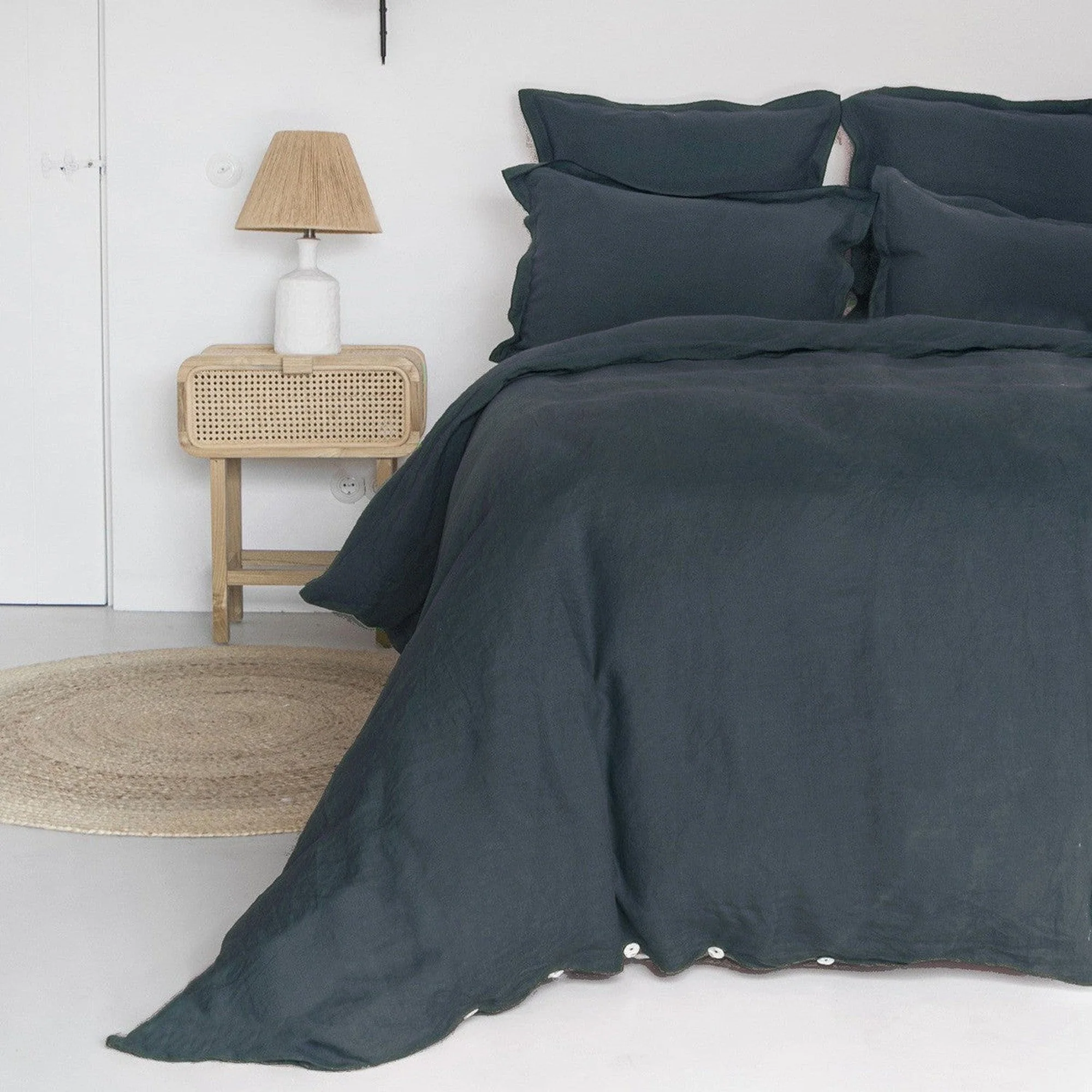 Drap Housse - Lin Lavé - Bleu Encre - Hortense - Image 8