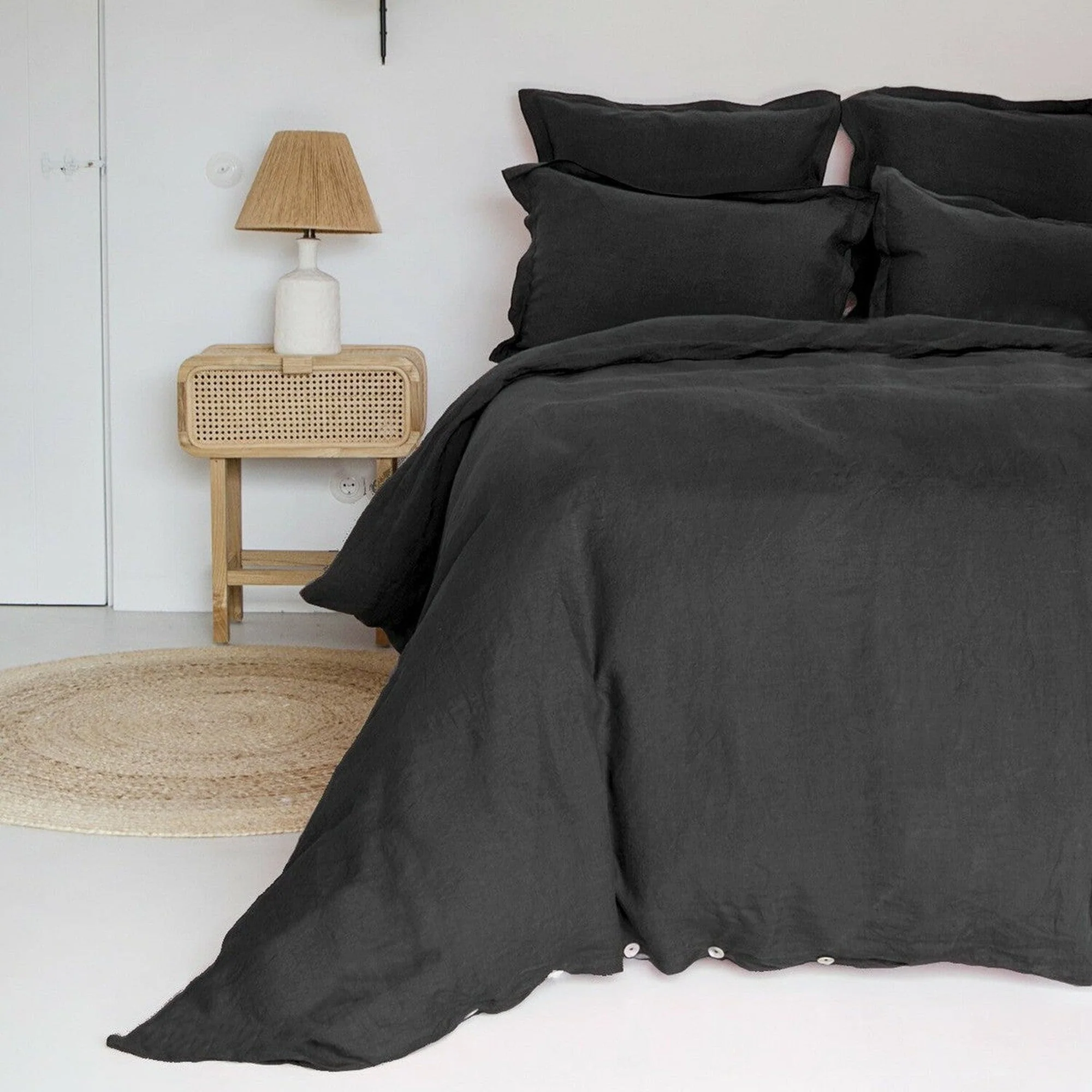 Drap Housse - Lin Lavé - Caviar - Hortense - Image 5