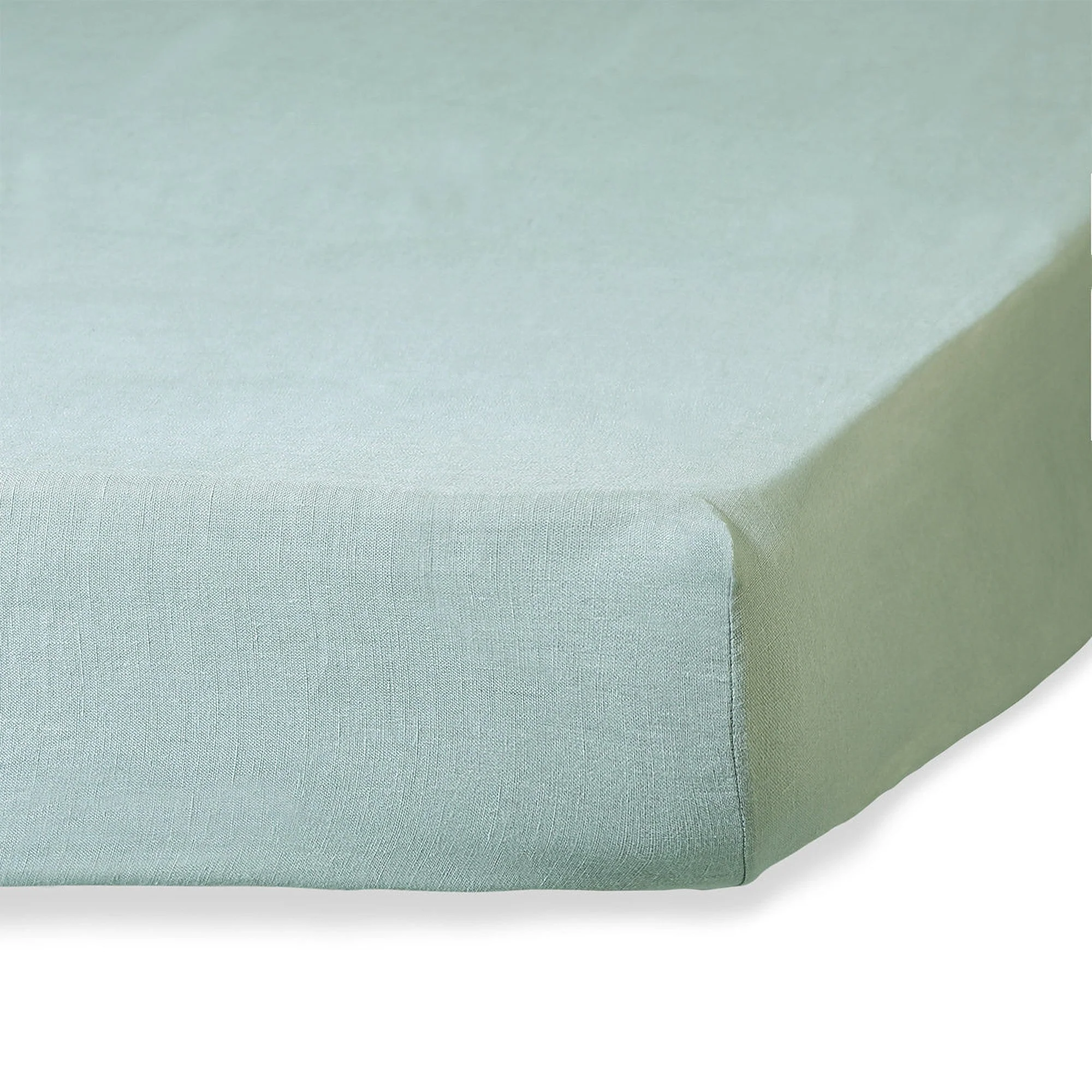 Drap Housse - Lin Lavé - Vert Céladon - Camille - Image 2