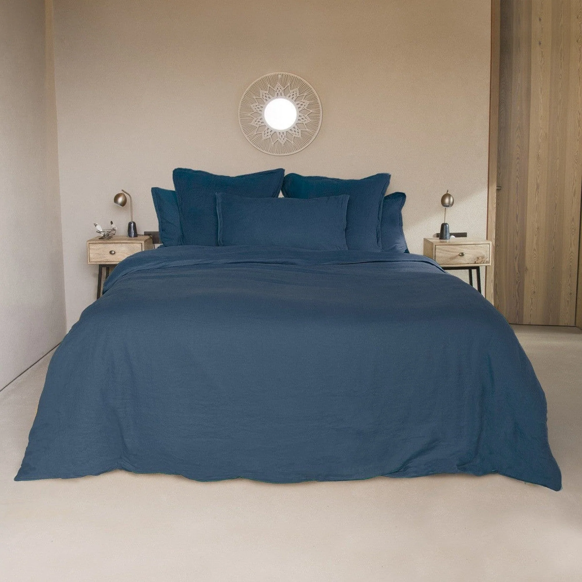 Drap Housse - Lin Lavé - Bleu Indigo - Hortense - Image 13