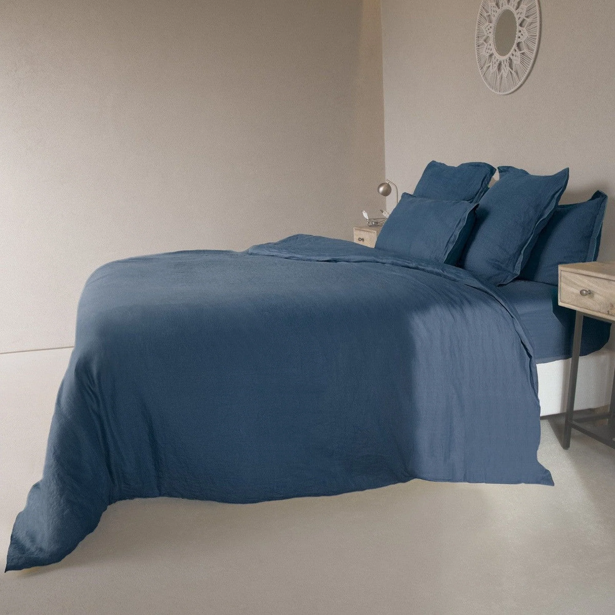 Drap Housse - Lin Lavé - Bleu Indigo - Hortense - Image 18