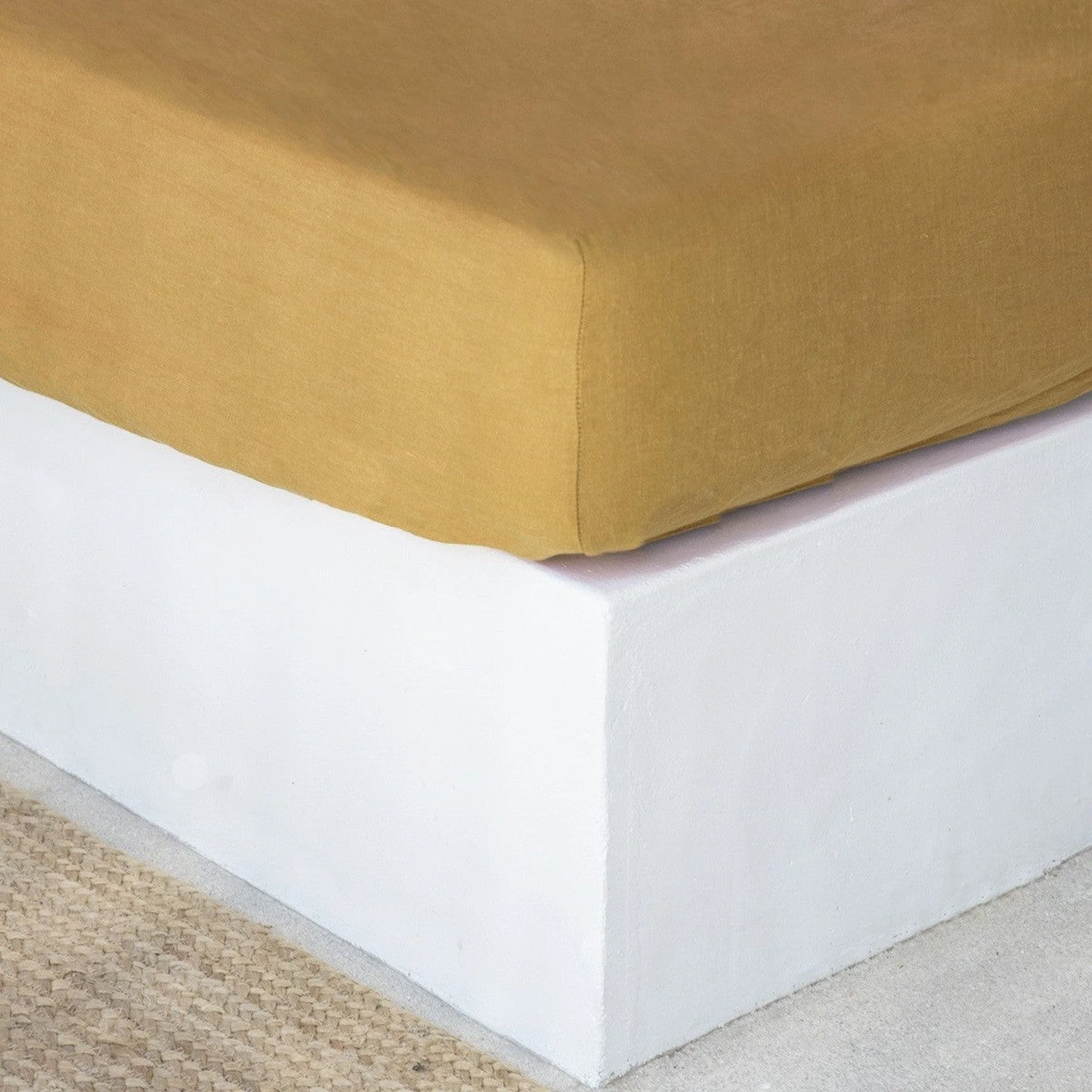 Drap Housse - Lin Lavé - Jaune Curcuma - Hortense - Image 15