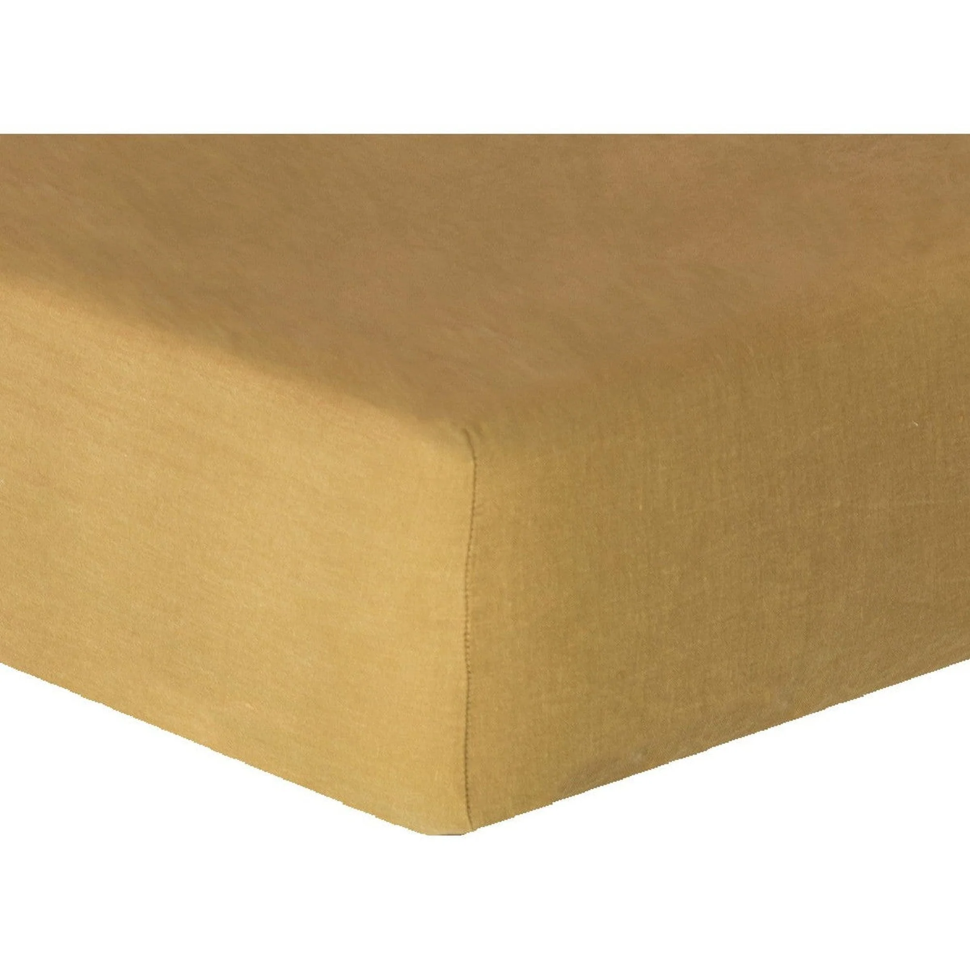 Drap Housse - Lin Lavé - Jaune Curcuma - Hortense - Image 3