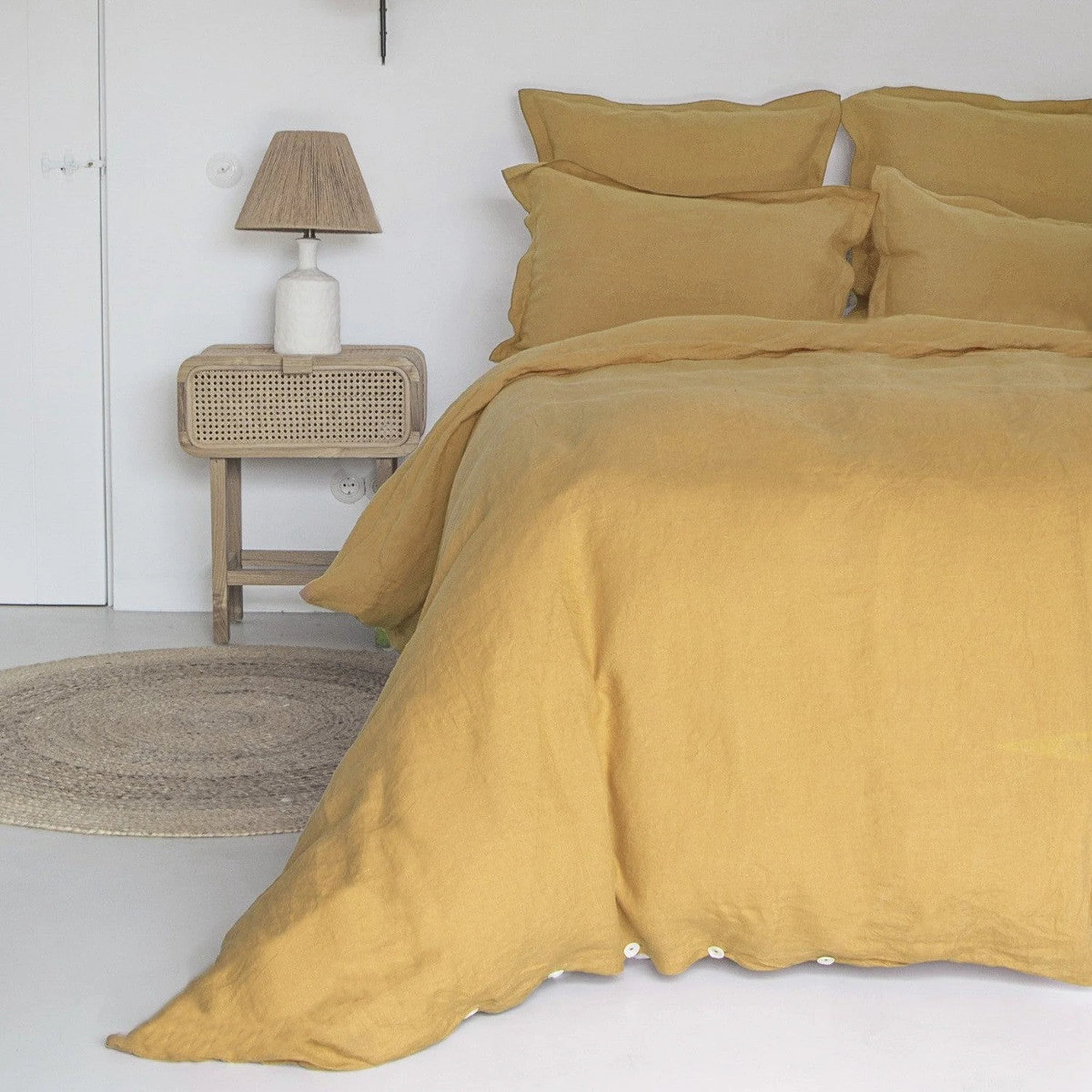 Drap Housse - Lin Lavé - Jaune Curcuma - Hortense - Image 8