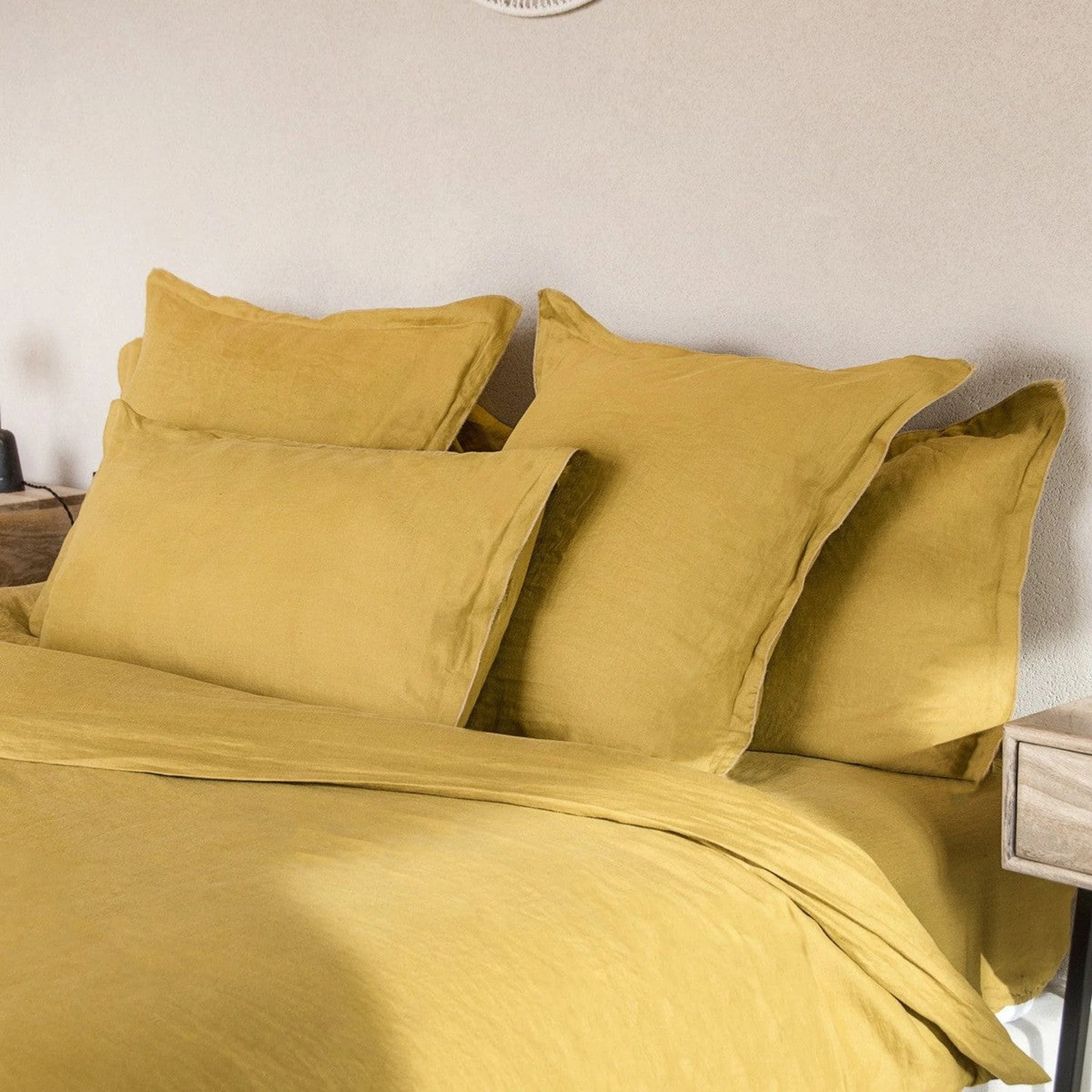 Drap Housse - Lin Lavé - Jaune Moutarde - Hortense - Image 16