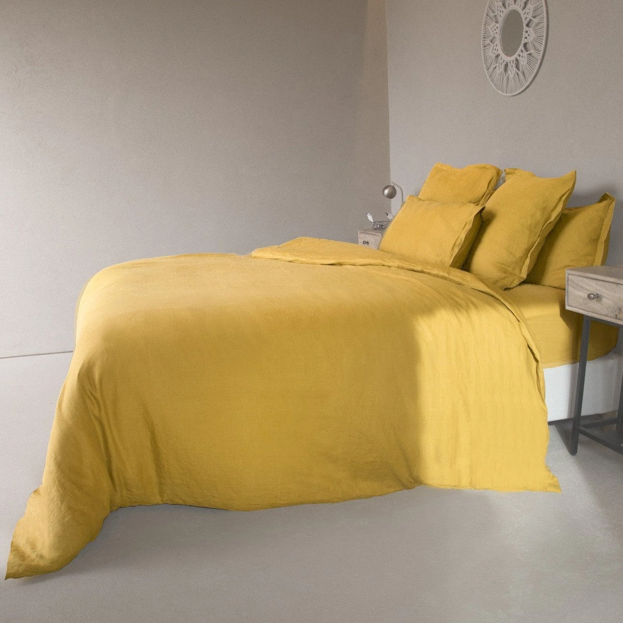 Drap Housse - Lin Lavé - Jaune Moutarde - Hortense - Image 20