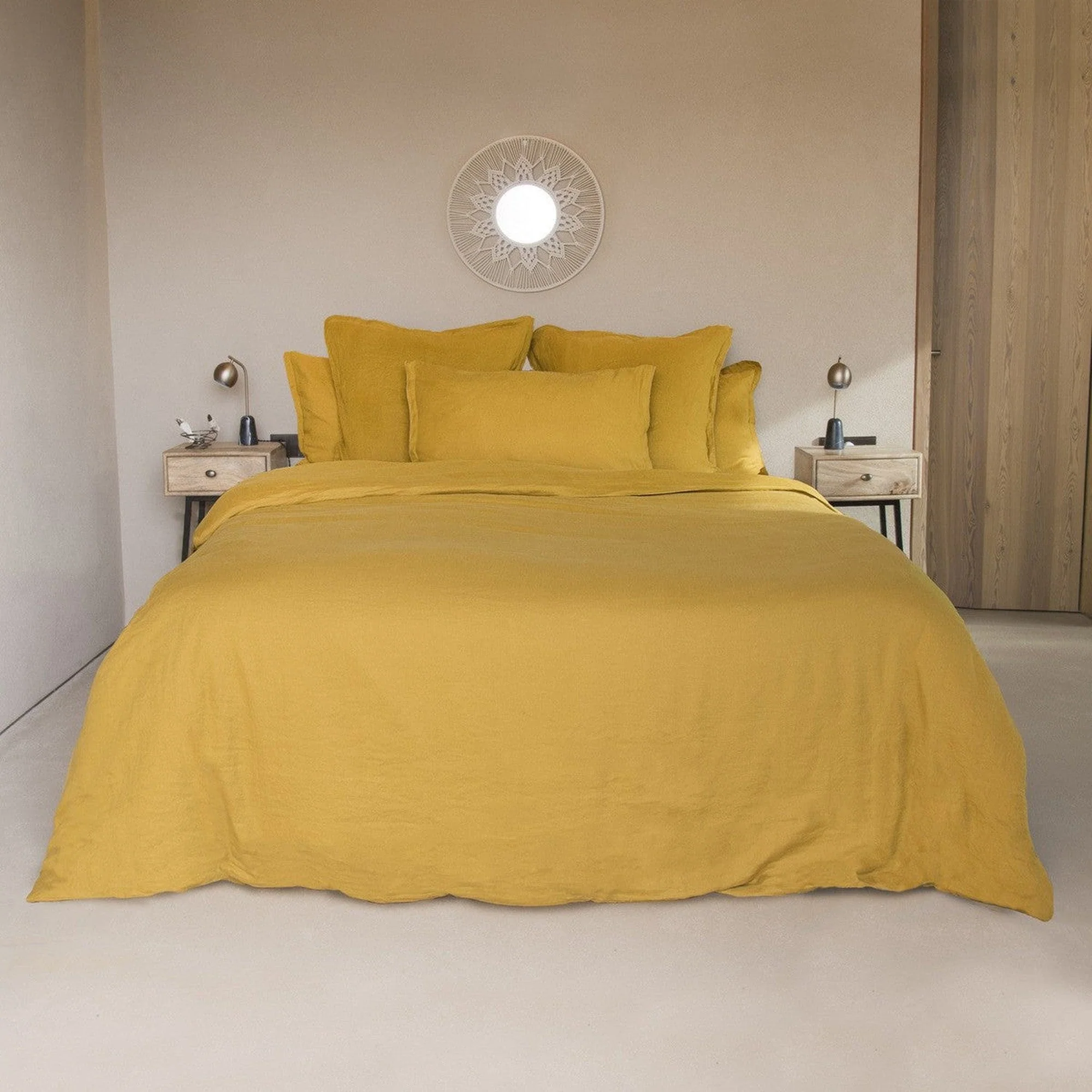 Drap Housse - Lin Lavé - Jaune Moutarde - Hortense - Image 9