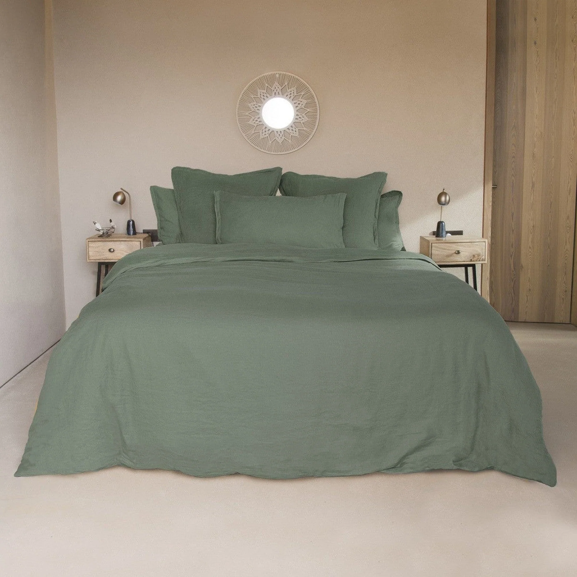 Drap Housse - Lin Lavé - Vert Pistache - Hortense - Image 5