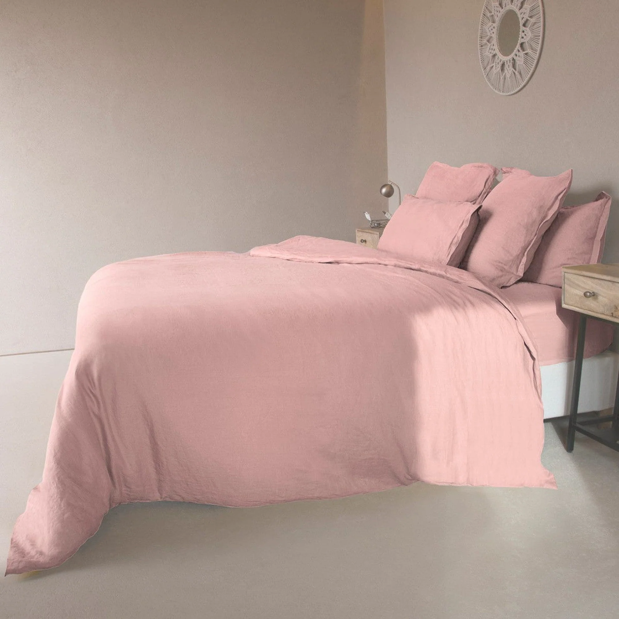 Drap Housse - Lin Lavé - Rose - Hortense - Image 14