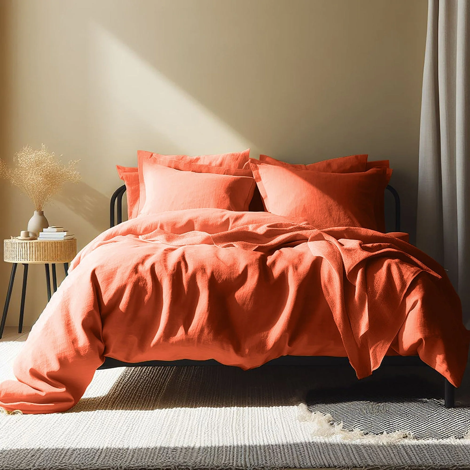 Drap Housse - Lin Lavé - Terracotta - Hortense - Image 13
