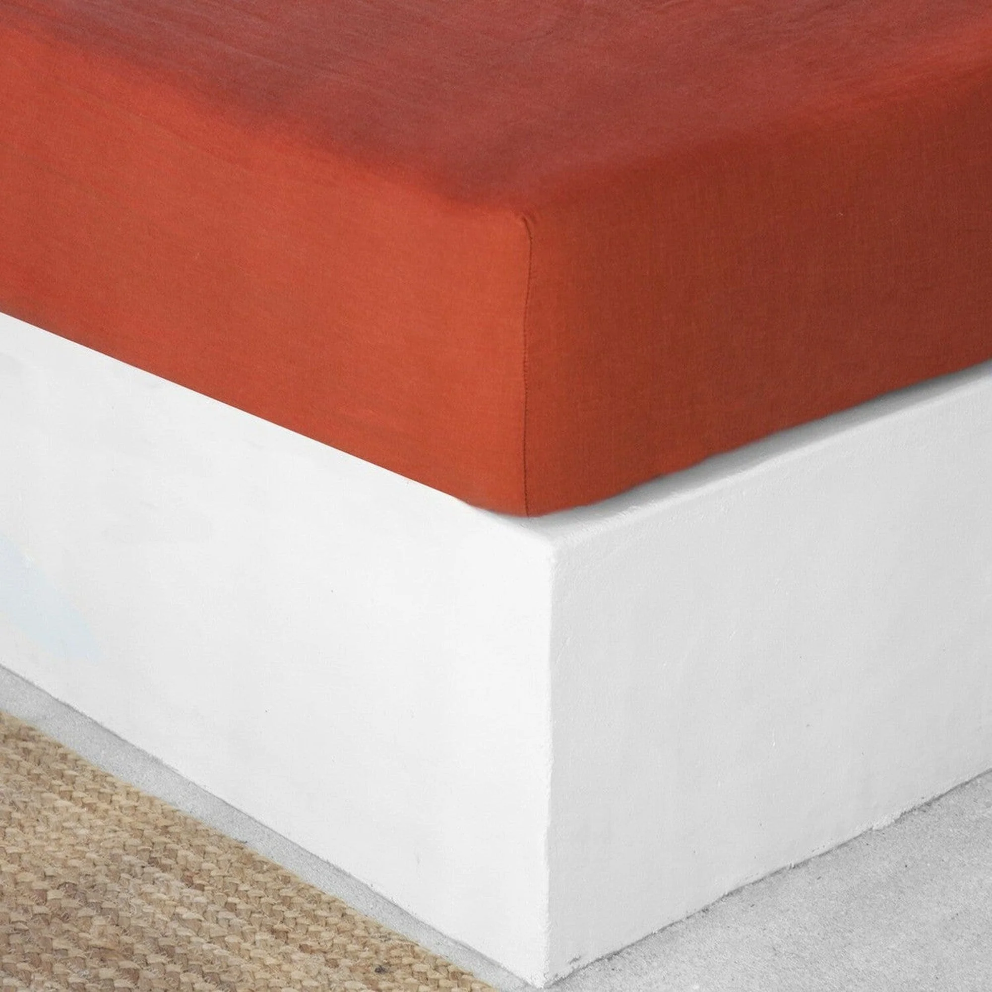Drap Housse - Lin Lavé - Terracotta - Hortense - Image 15