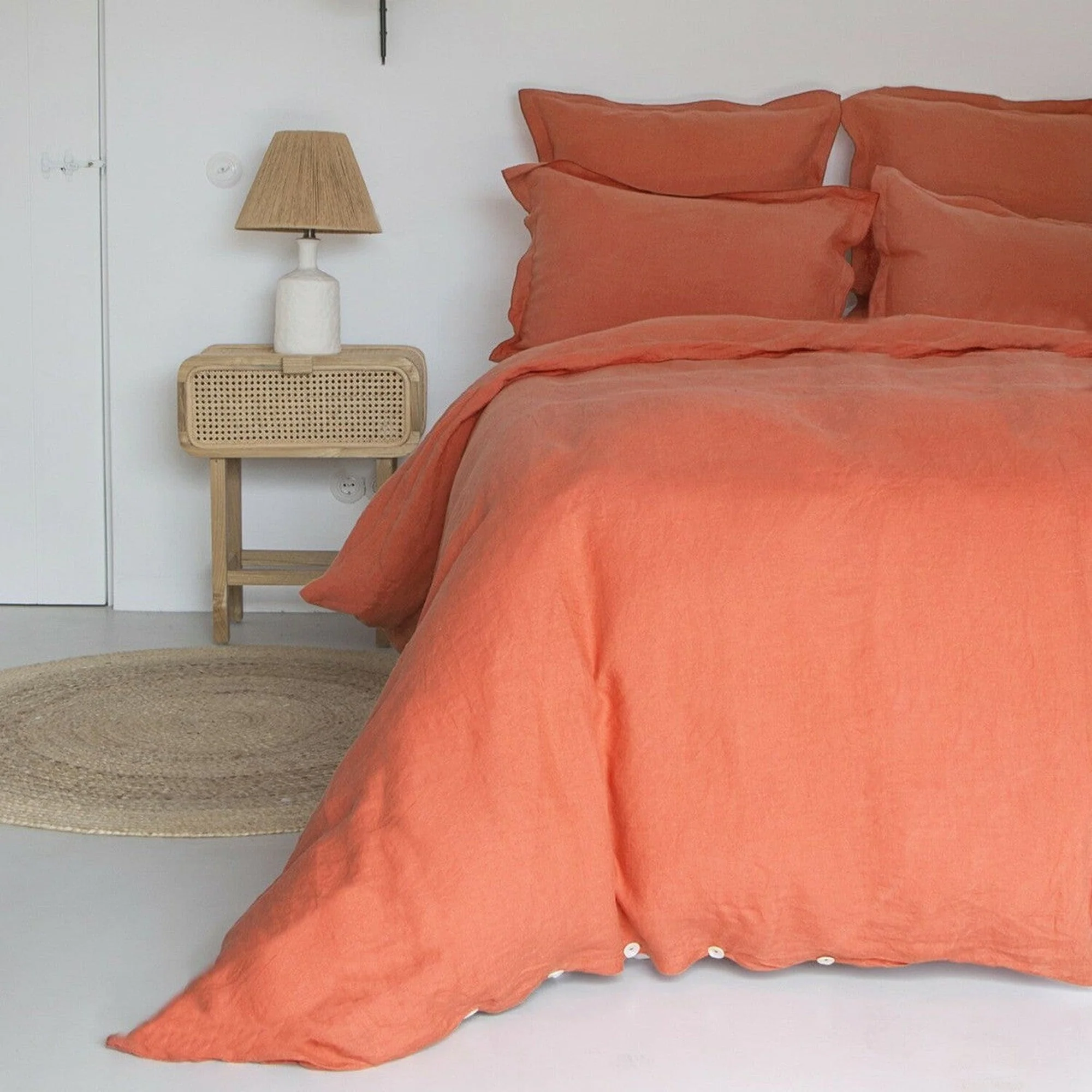 Drap Housse - Lin Lavé - Terracotta - Hortense - Image 8