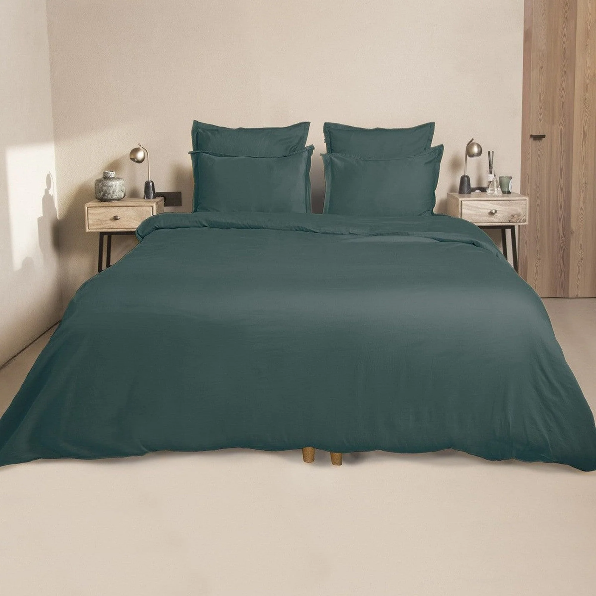 Drap Housse - Satin De Coton - Canard - Julia - Image 11