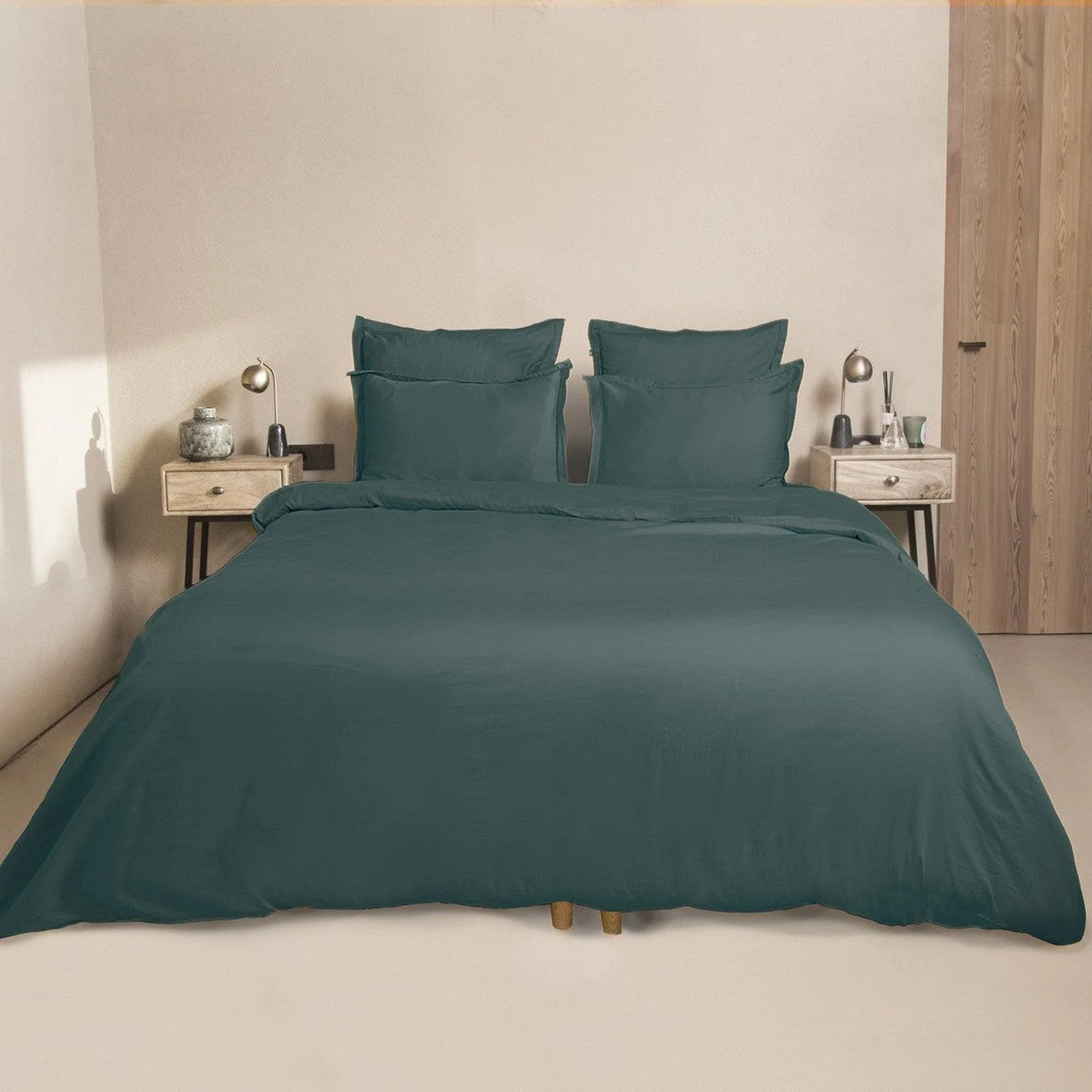 Drap Housse - Satin De Coton - Canard - Julia - Image 5