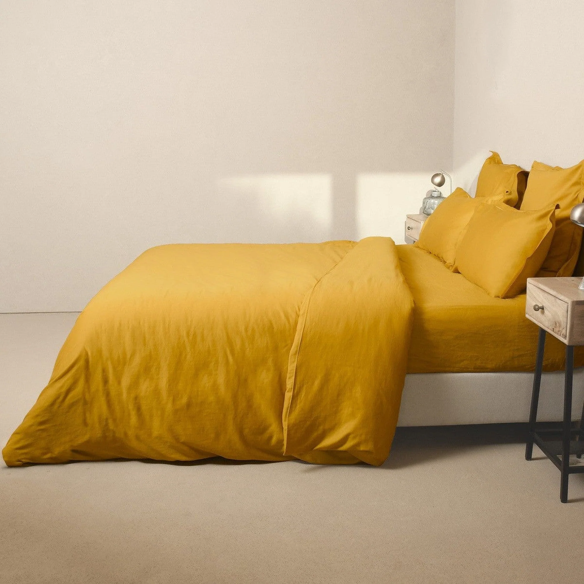 Drap Housse - Satin De Coton - Jaune Moutarde - Julia - Image 18