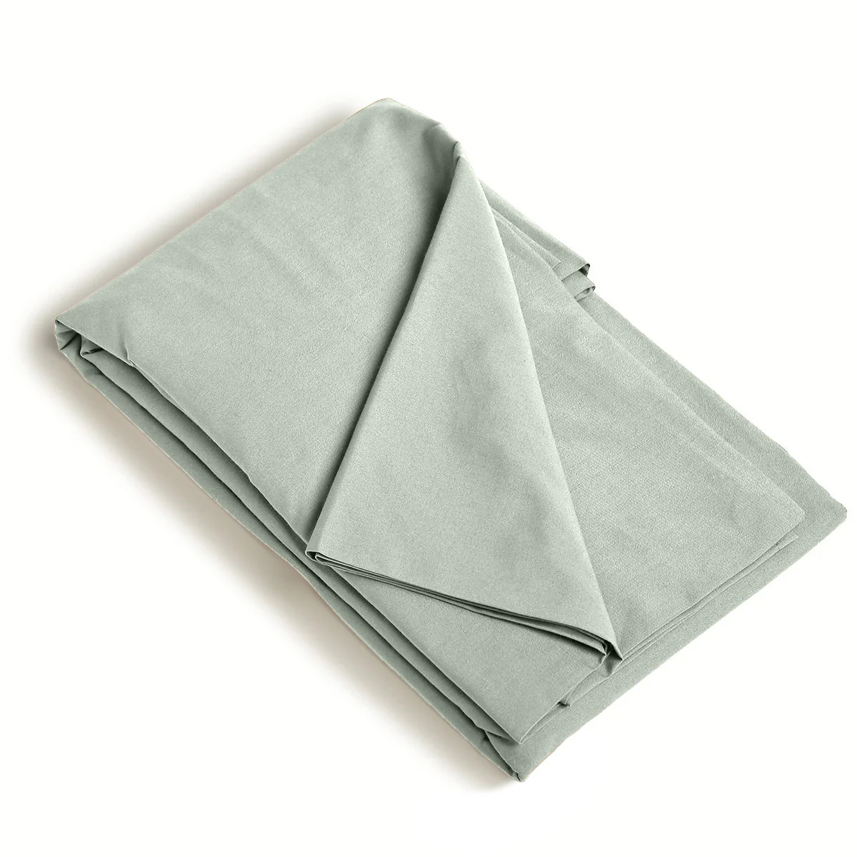 Drap Housse - Satin Lavé De Coton Bio - Vert Céladon - Gaia - Image 3