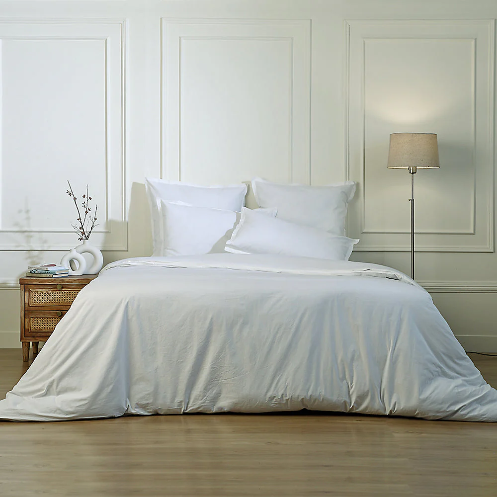 Drap Plat - Coton Lavé - Blanc - Luna - Image 8