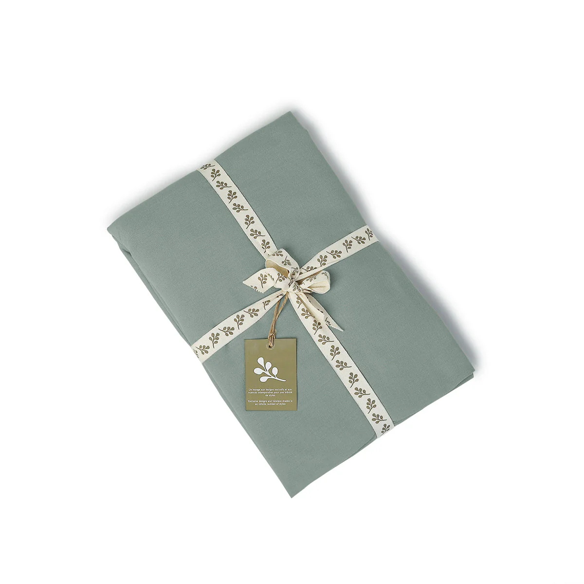 Drap Plat - Coton Lavé - Vert Céladon - Luna - Image 10
