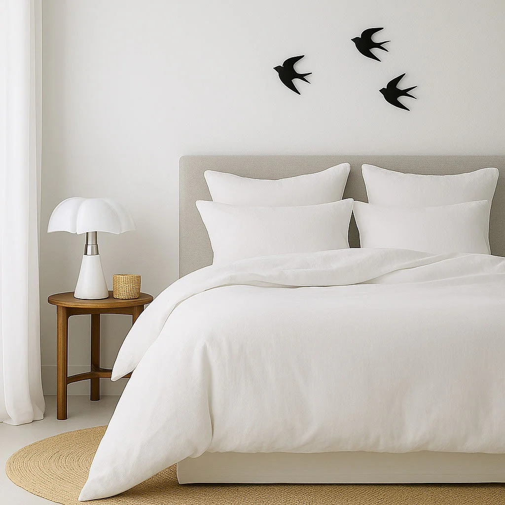 Drap Plat - Coton Lavé - Blanc - Luna - Image 3