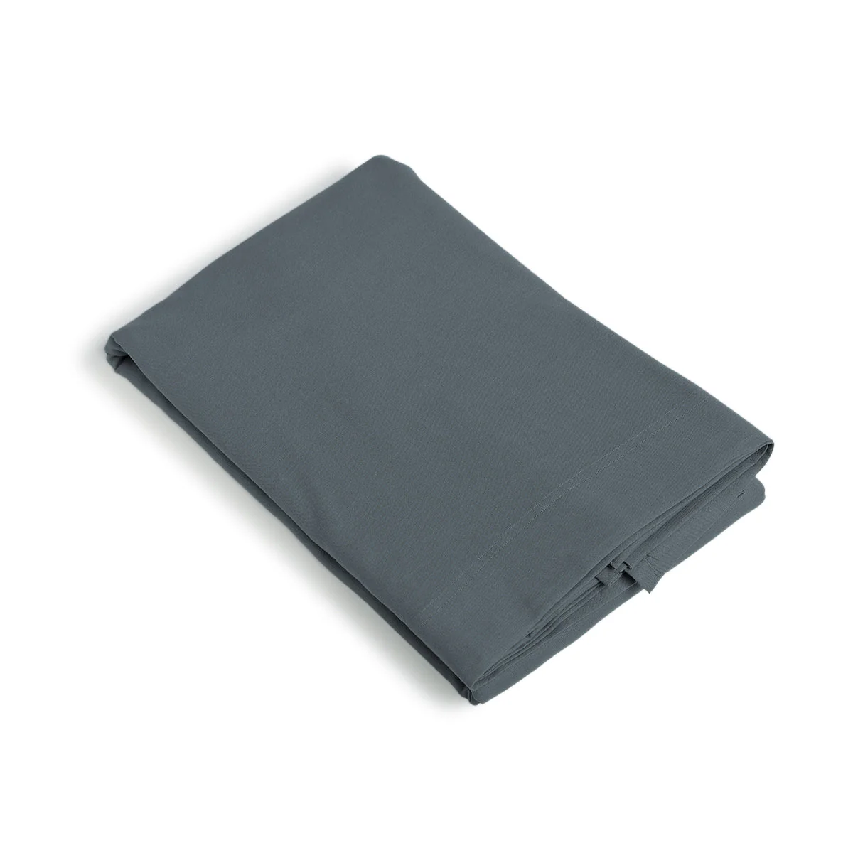 Drap Plat - Coton Lavé - Bleu Orage - Luna - Image 2