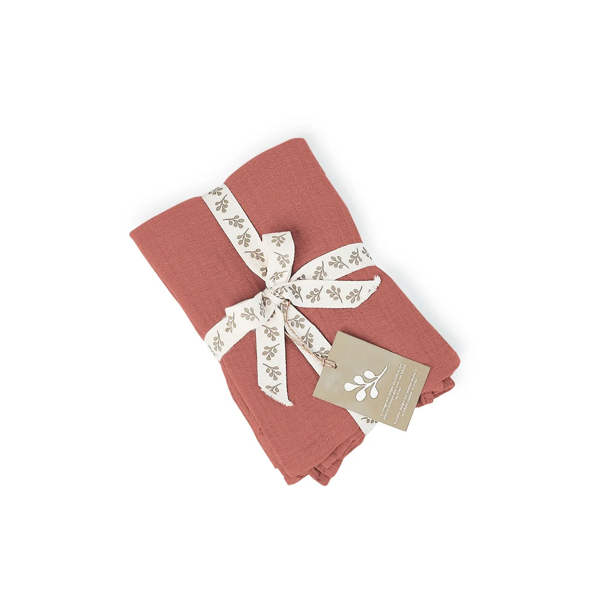 Drap Plat - Gaze De Coton - Rouge Toscane - Carla - Image 5