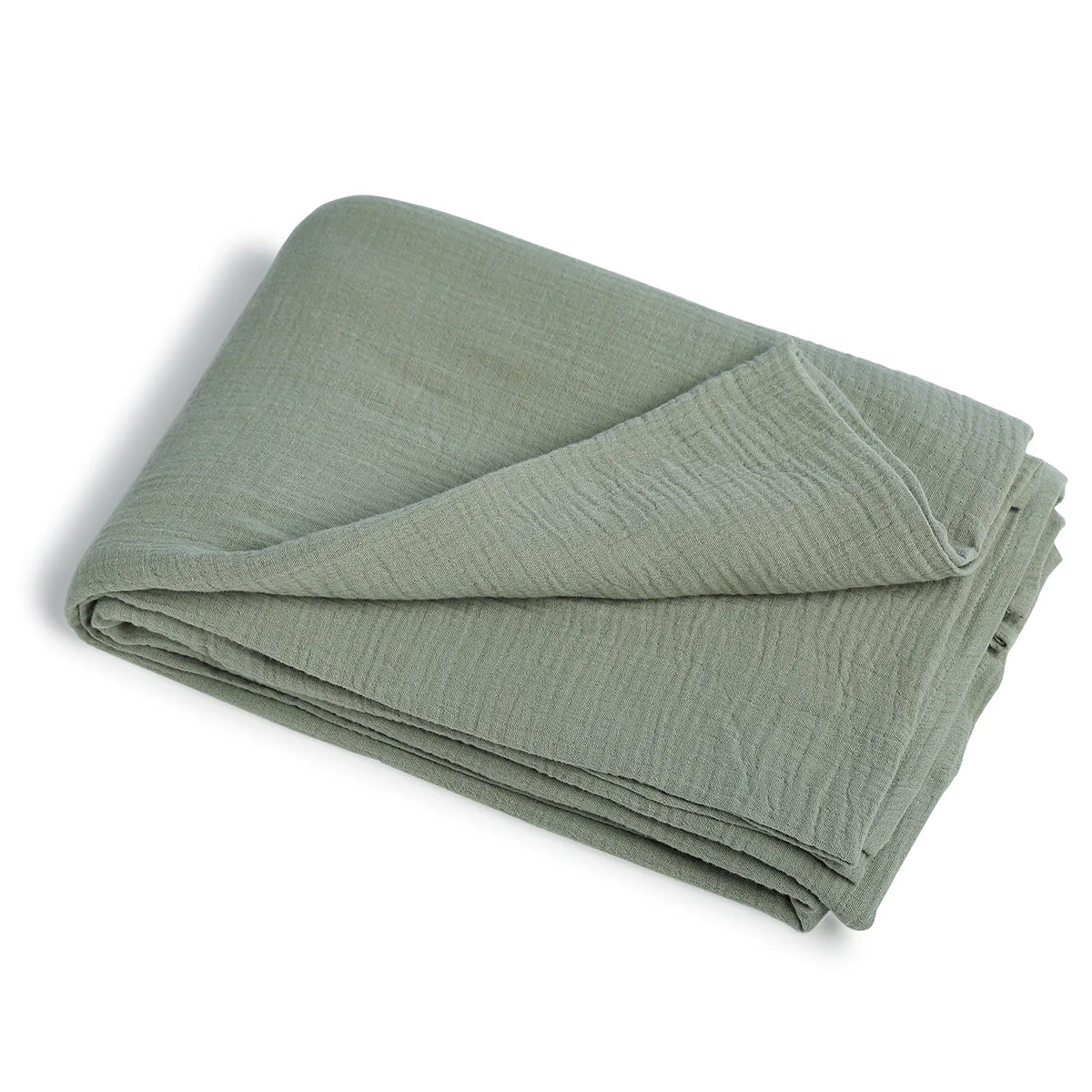 Drap Plat - Gaze De Coton - Vert Céladon - Carla - Image 2