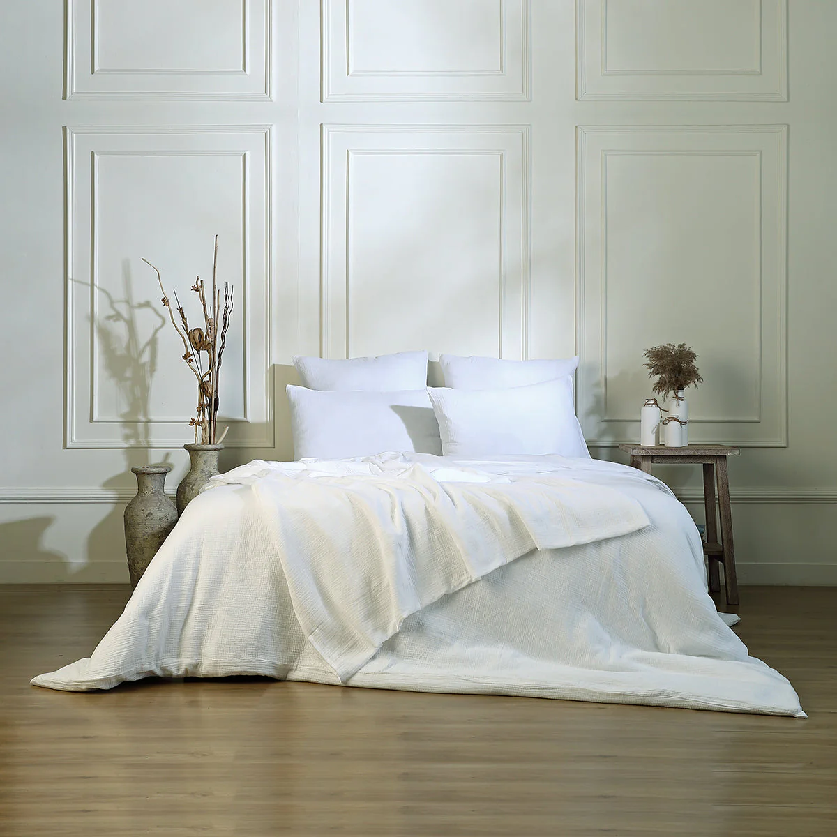 Drap Plat - Gaze De Coton - Blanc - Carla - Image 3