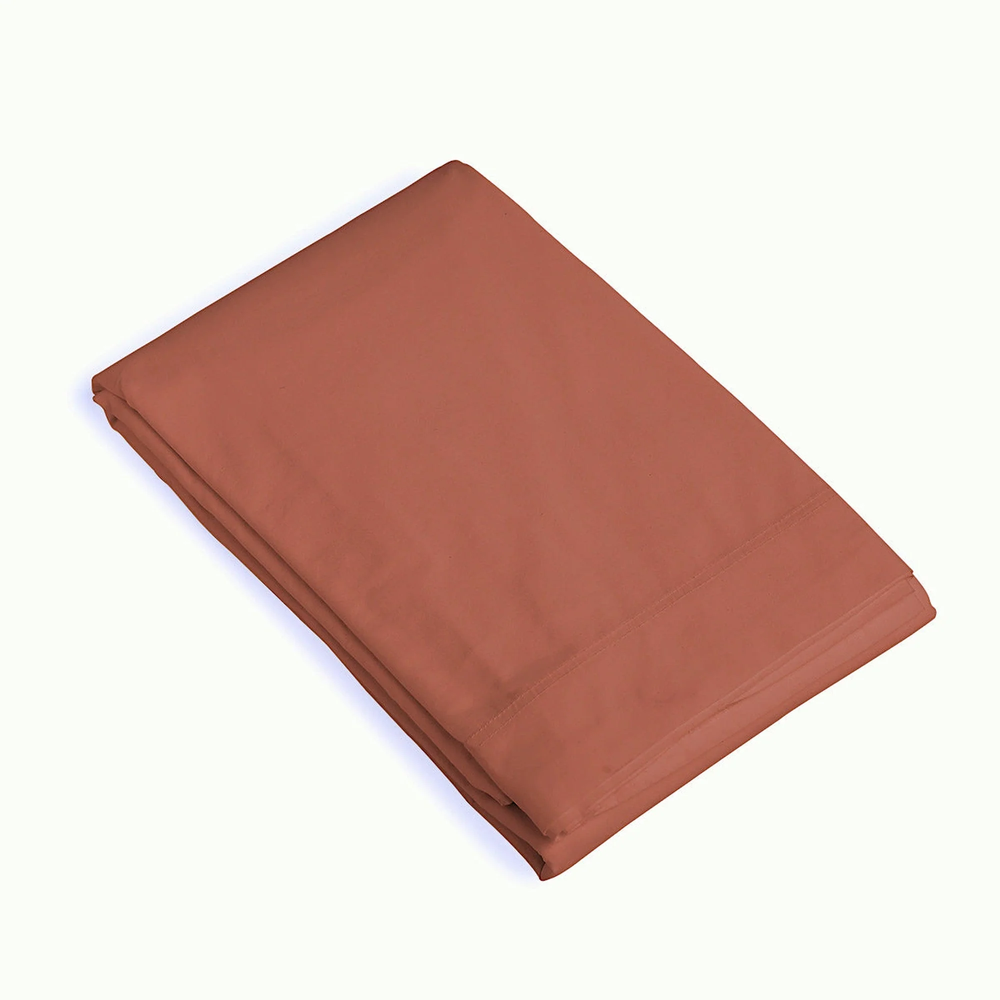 Drap Plat - Percale De Coton - Rouge Toscane - Nina - Image 2