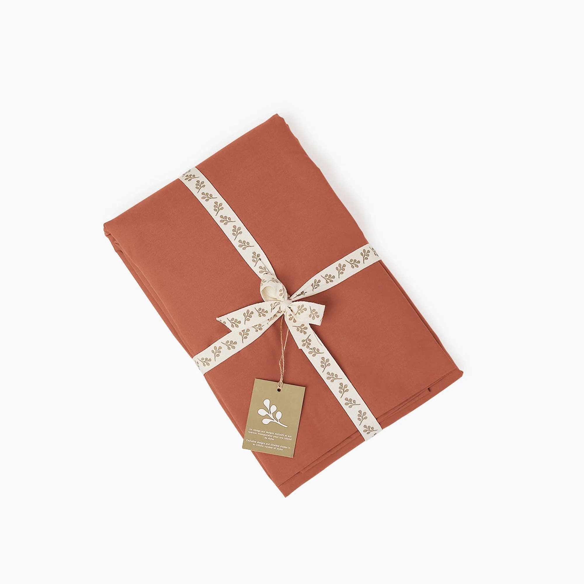 Drap Plat - Percale De Coton - Rouge Toscane - Nina - Image 5