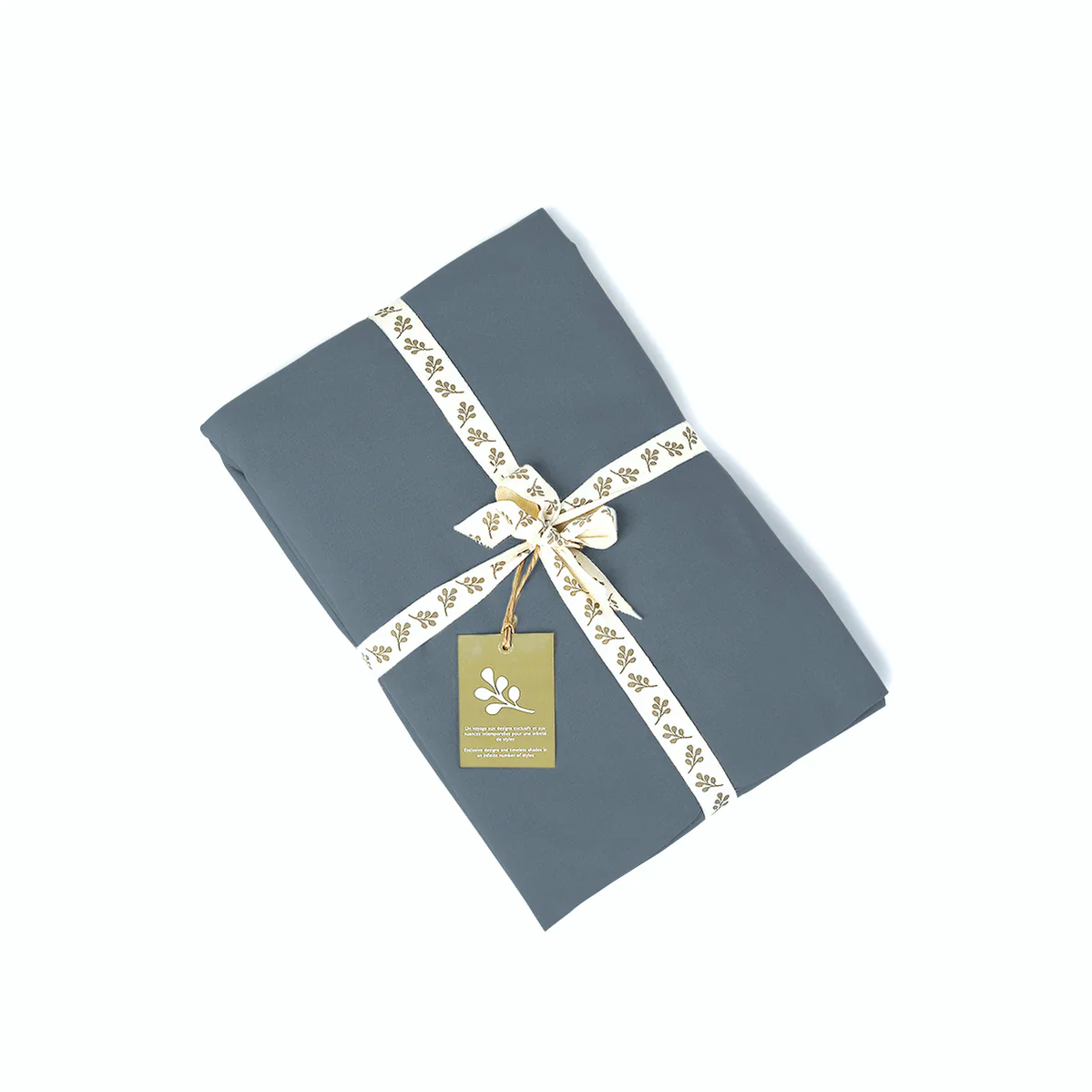 Drap Plat - Percale De Coton - Bleu Denim - Nina - Image 2