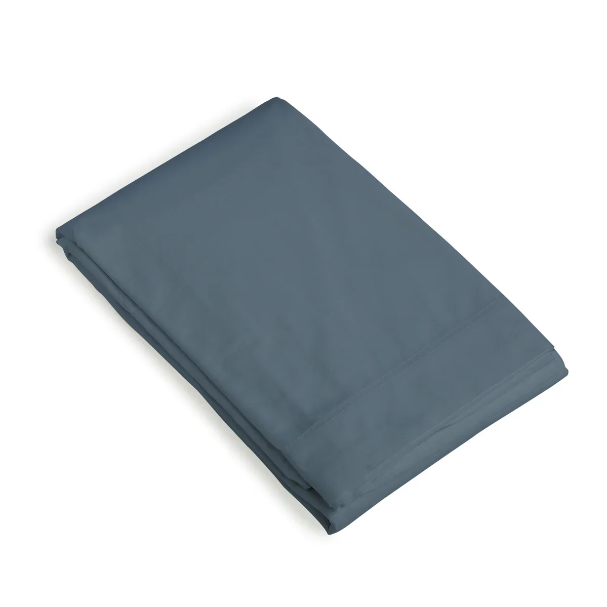 Drap Plat - Percale De Coton - Bleu Denim - Nina - Image 5