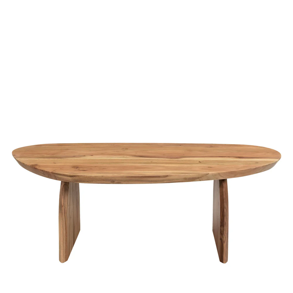 Malang - Table Basse Organique - Bois Massif Acacia - Bois foncé - Image 4