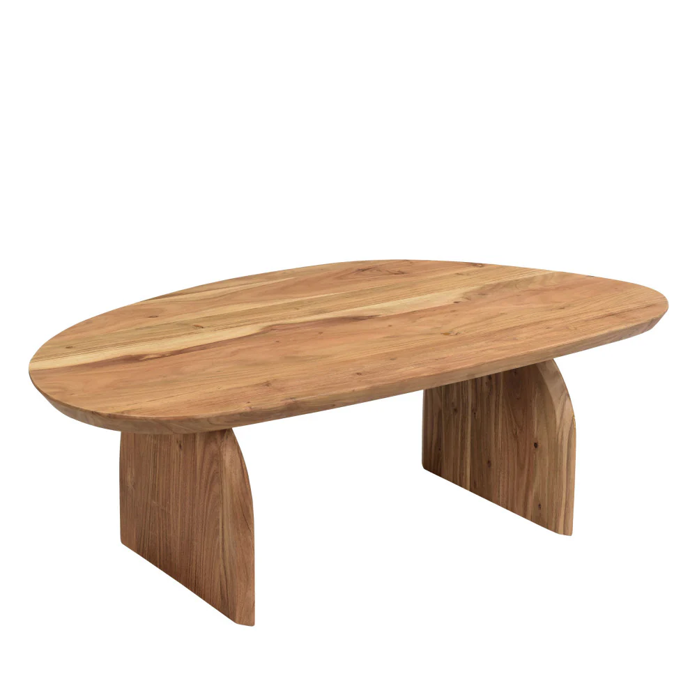 Malang - Table Basse Organique - Bois Massif Acacia - Bois foncé - Image 5