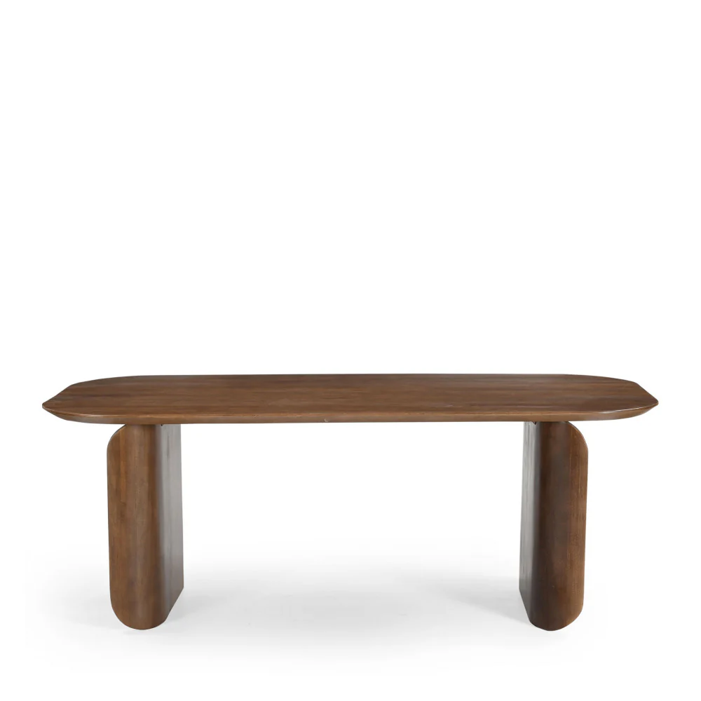 Dumai - Table À Manger 8 Personnes - Bois Massif - Bois foncé - Image 2