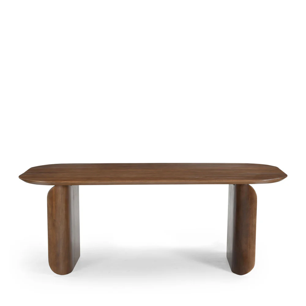 Dumai - Table À Manger 8 Personnes - Bois Massif - Bois foncé - Image 3