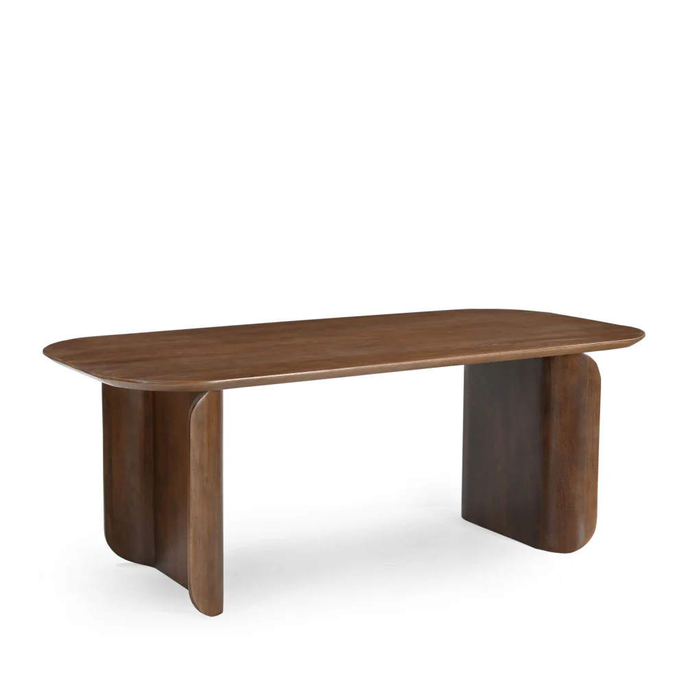 Dumai - Table À Manger 8 Personnes - Bois Massif - Bois foncé - Image 4