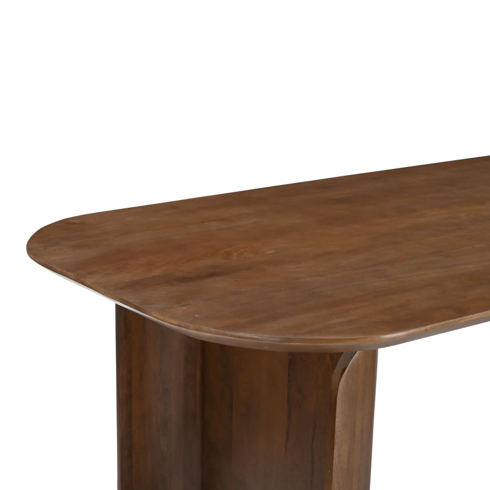 Dumai - Table À Manger 8 Personnes - Bois Massif - Bois foncé - Image 6