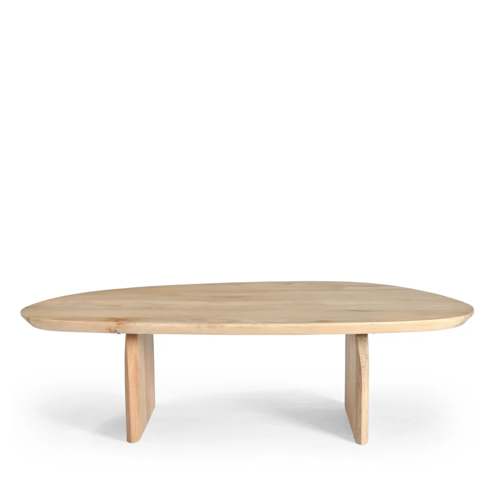 Malang - Table Basse Organique - Bois Massif Manguier - Bois clair - Image 2
