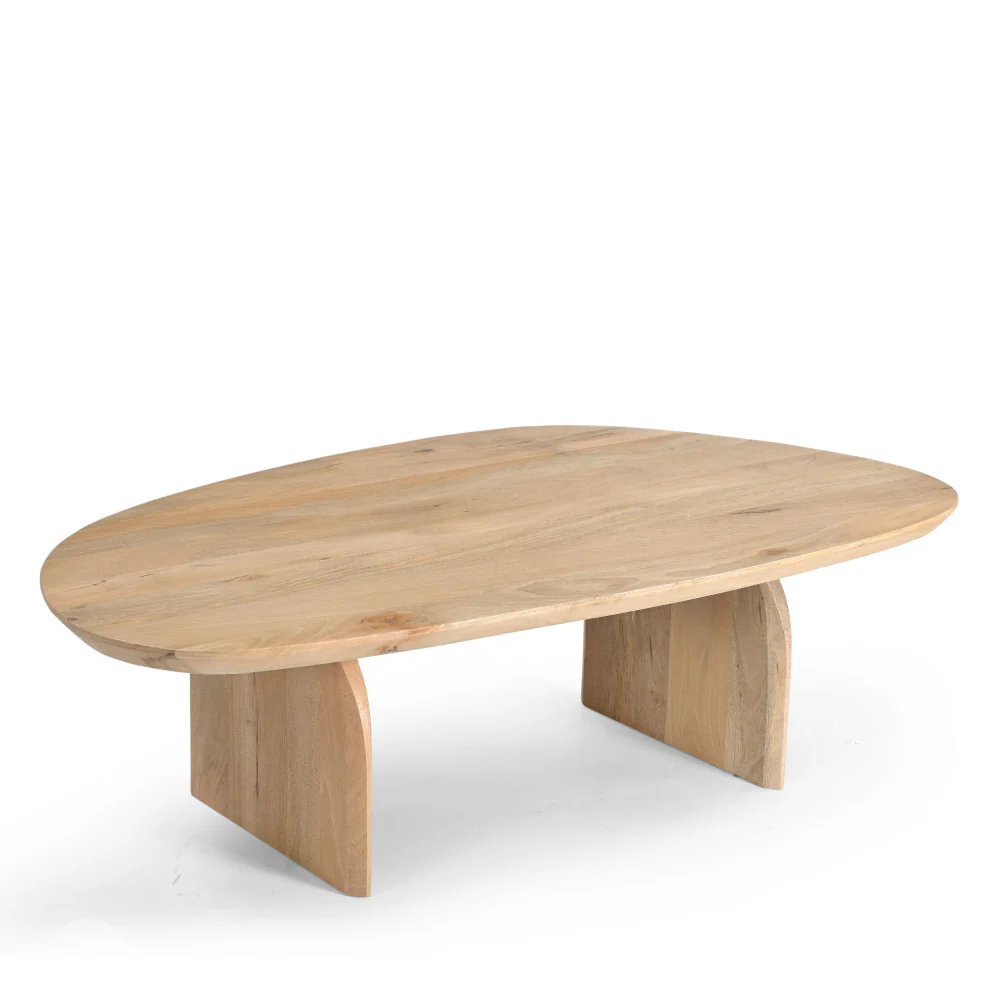 Malang - Table Basse Organique - Bois Massif Manguier - Bois clair - Image 3
