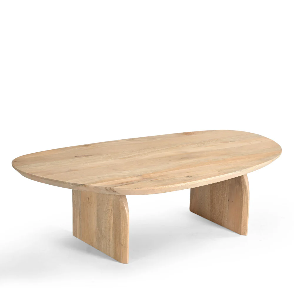 Malang - Table Basse Organique - Bois Massif Manguier - Bois clair - Image 4
