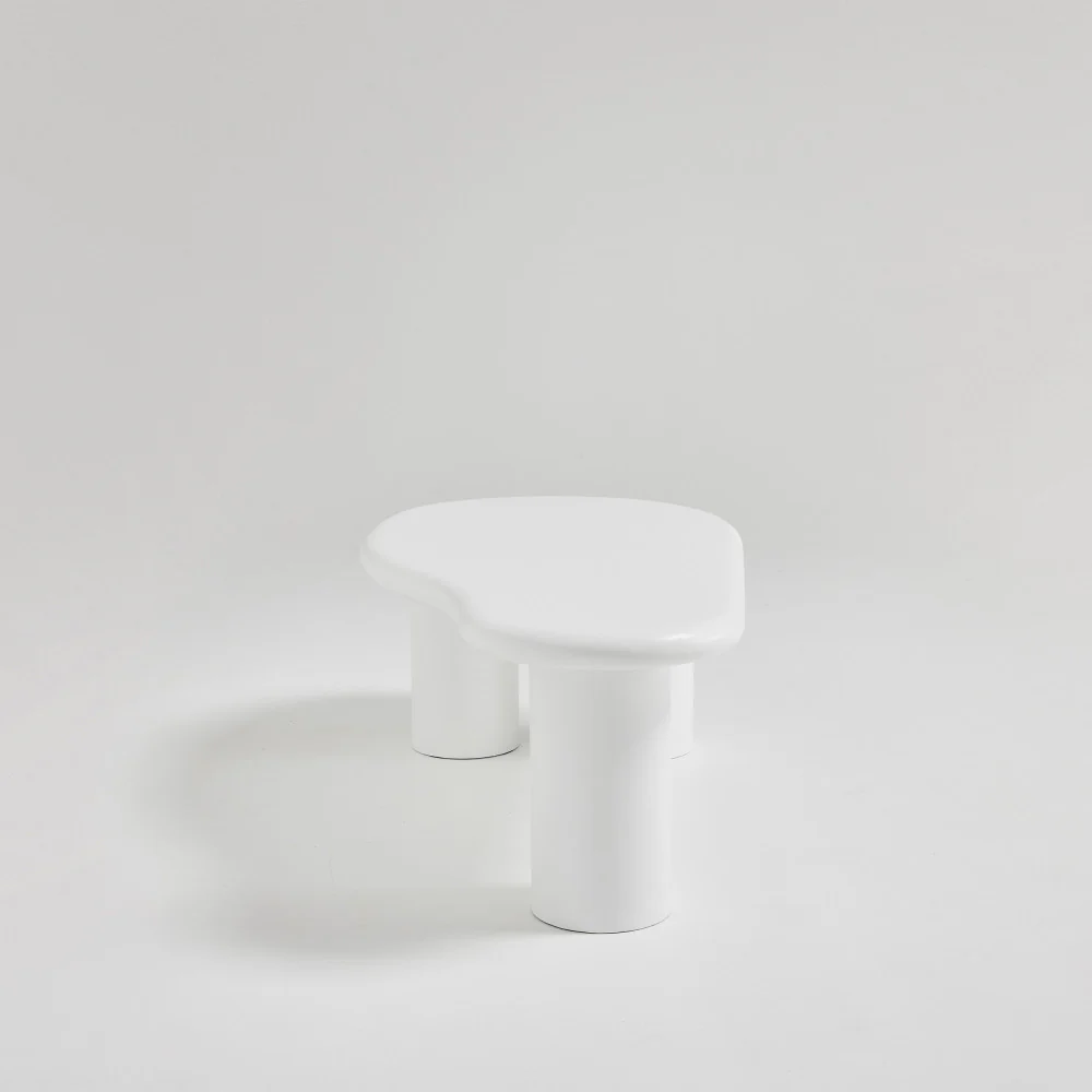 Luna - Table Basse Organique - Fibre De Ciment - Blanc - Image 4