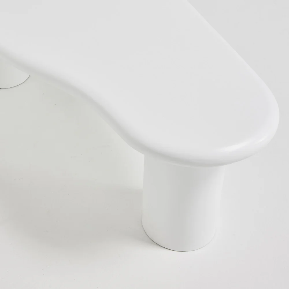 Luna - Table Basse Organique - Fibre De Ciment - Blanc - Image 6