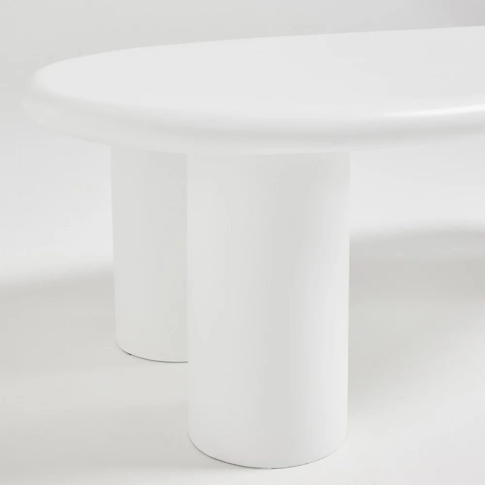 Luna - Table Basse Organique - Fibre De Ciment - Blanc - Image 7